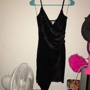 Midi black spilt dress